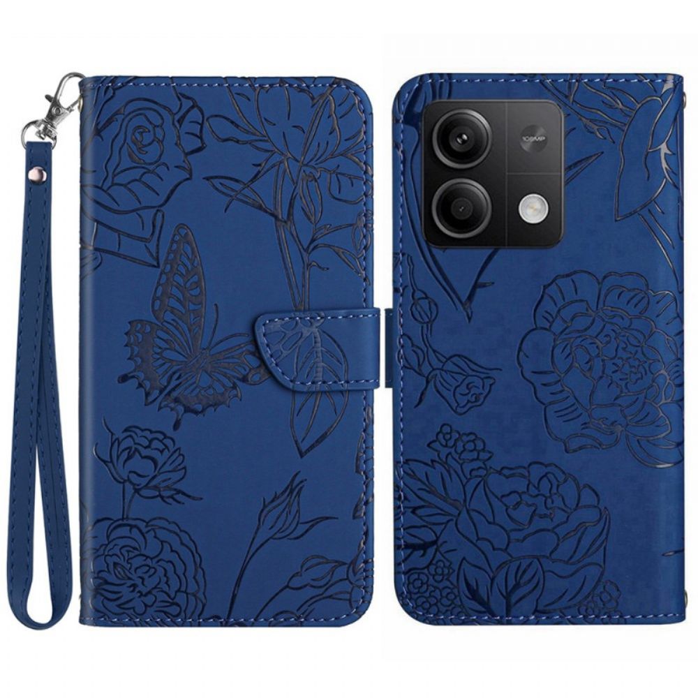 Bescherming Hoesje Xiaomi Redmi Note 13 Pro 4g Vlinderprint Met Bandje