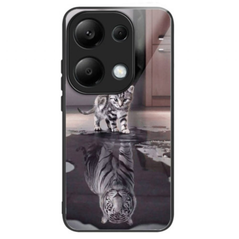 Case Hoesje Xiaomi Redmi Note 13 Pro 4g Telefoonhoesje Kleine Katje Van Gehard Glas