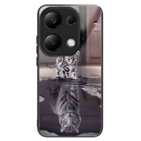 Case Hoesje Xiaomi Redmi Note 13 Pro 4g Telefoonhoesje Kleine Katje Van Gehard Glas