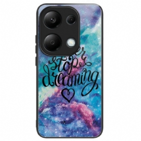 Cover Hoesje Xiaomi Redmi Note 13 Pro 4g Telefoonhoesje Stop Nooit Met Dromen Van Gehard Glas