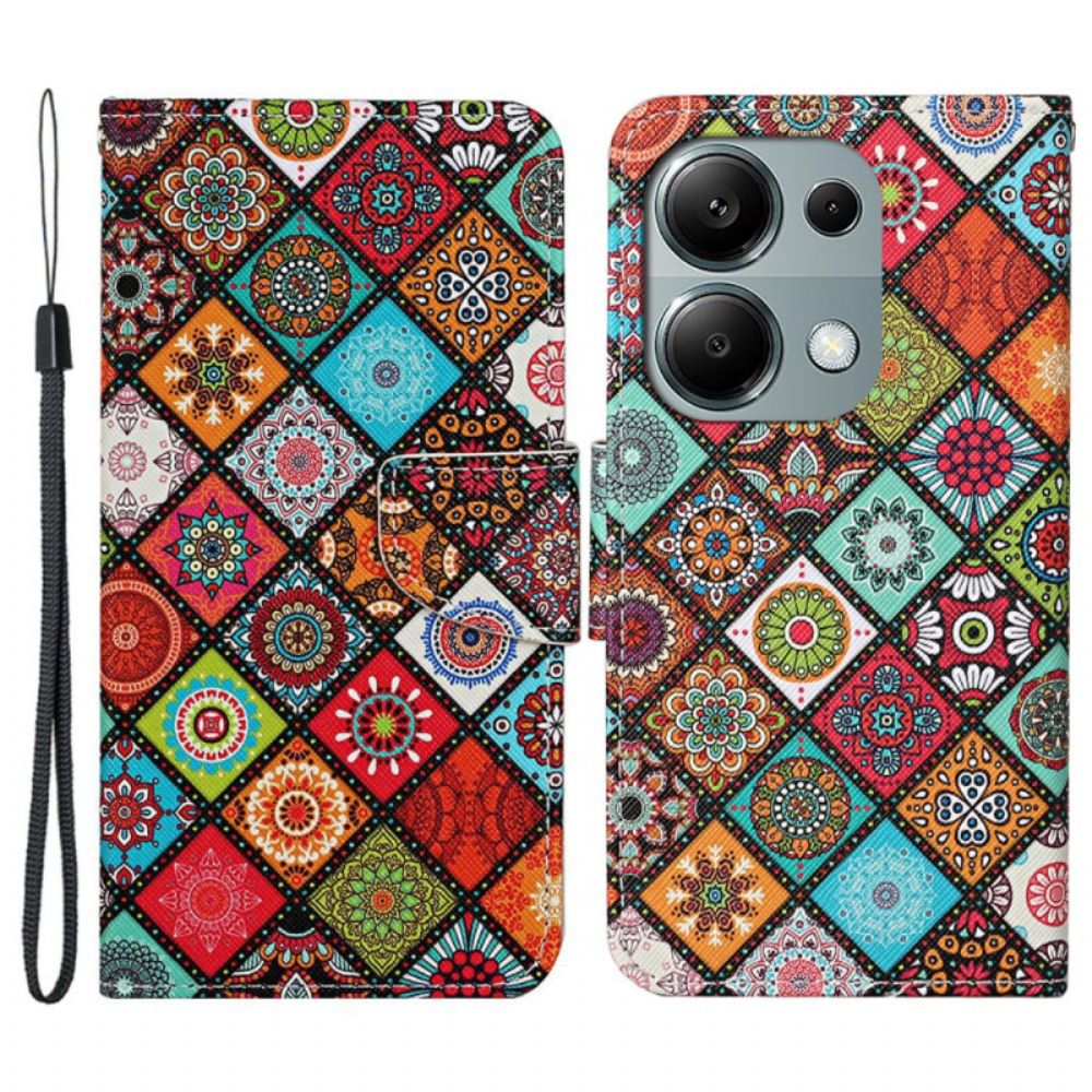 Flip Case Leren Xiaomi Redmi Note 13 Pro 4g Etnische Band