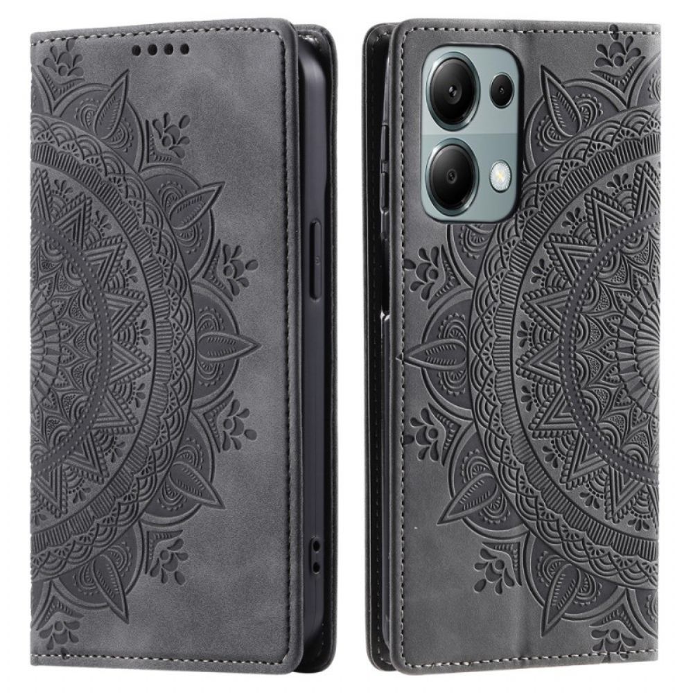 Folio-hoesje Xiaomi Redmi Note 13 Pro 4g Mandala Suède-effect Bescherming Hoesje