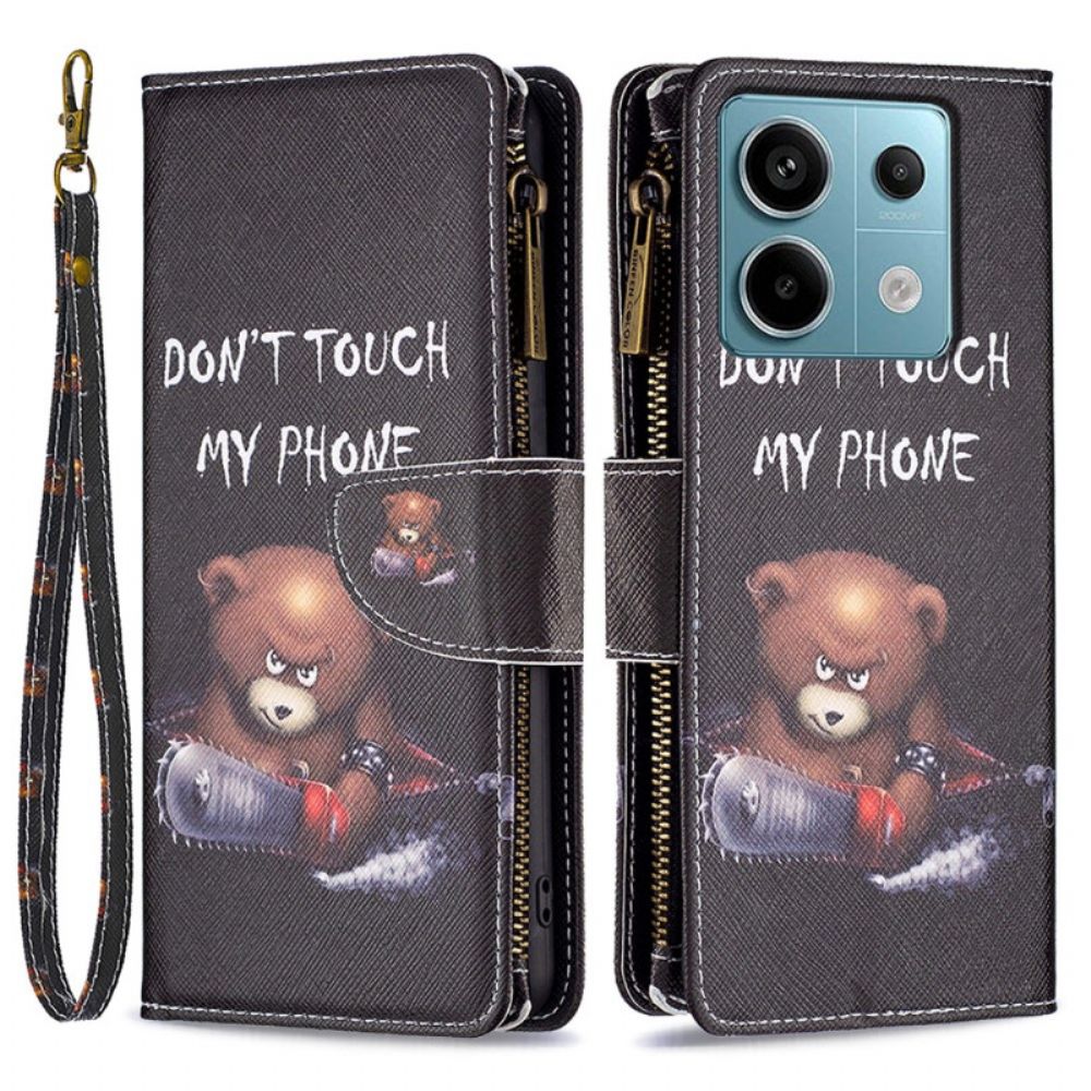 Folio-hoesje Xiaomi Redmi Note 13 Pro 4g Telefoonhoesje Dangerous Bear Portemonnee Met Riempje