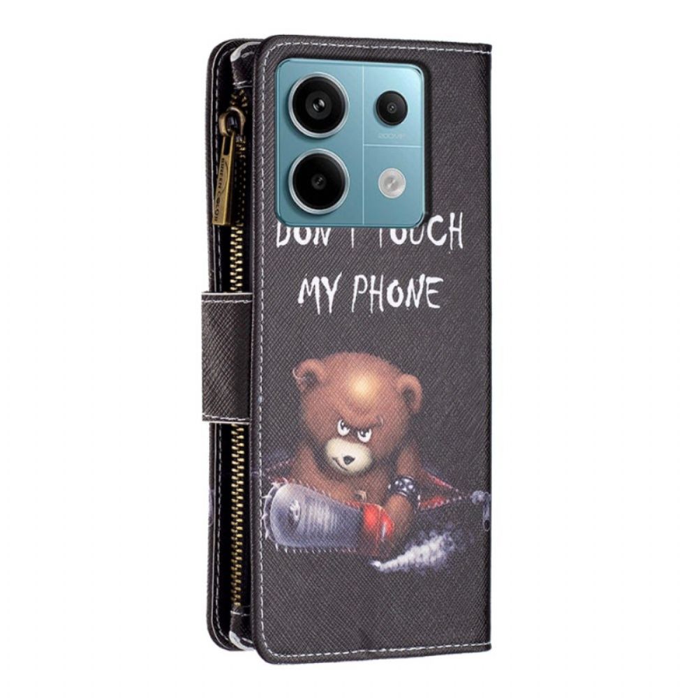 Folio-hoesje Xiaomi Redmi Note 13 Pro 4g Telefoonhoesje Dangerous Bear Portemonnee Met Riempje