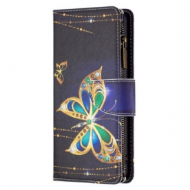 Folio-hoesje Xiaomi Redmi Note 13 Pro 4g Telefoonhoesje Strass Vlinder Portemonnee Met Riem