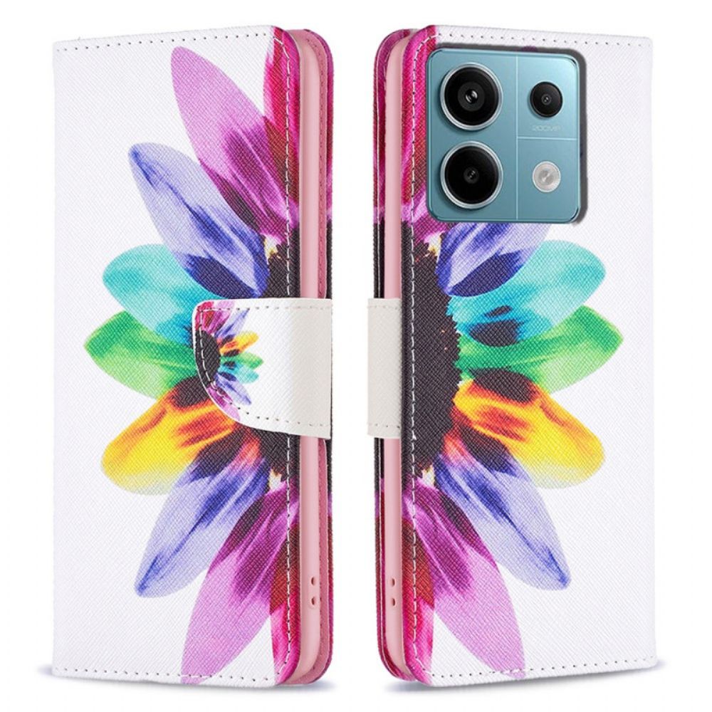 Folio-hoesje Xiaomi Redmi Note 13 Pro 4g Telefoonhoesje Waterverfbloem