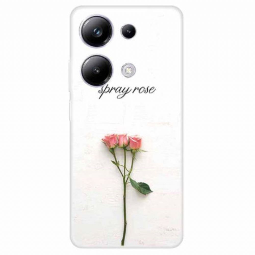 Hoesje Voor Xiaomi Redmi Note 13 Pro 4g Drie Bloemen