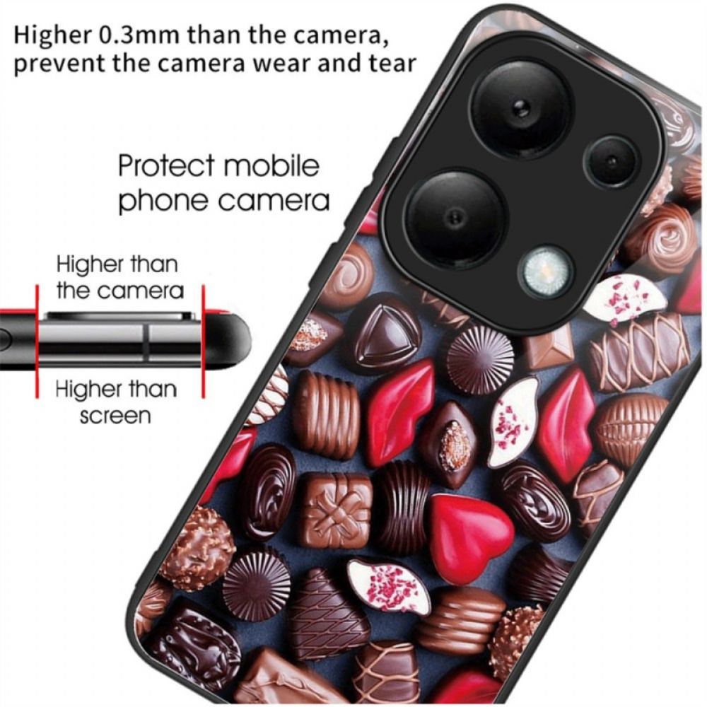 Hoesje Xiaomi Redmi Note 13 Pro 4g Chocolade Van Gehard Glas