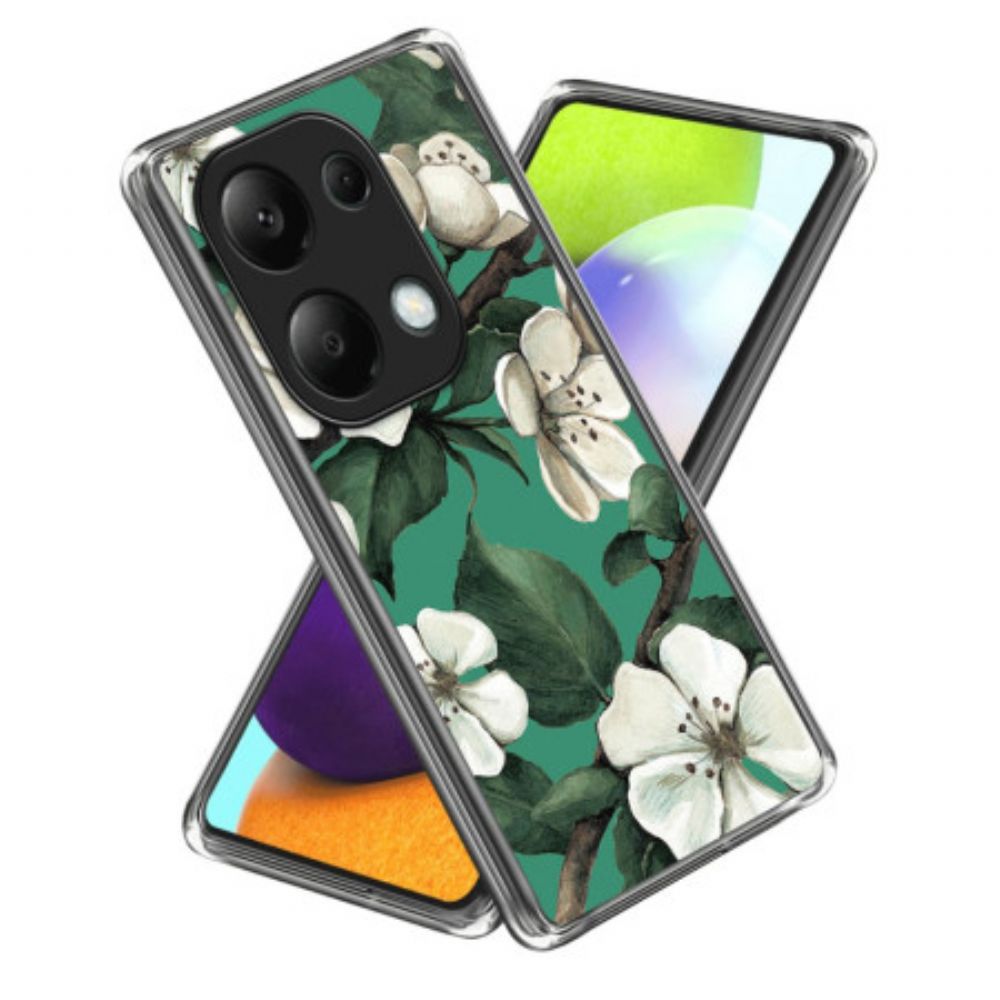 Hoesje Xiaomi Redmi Note 13 Pro 4g Witte Bloemen