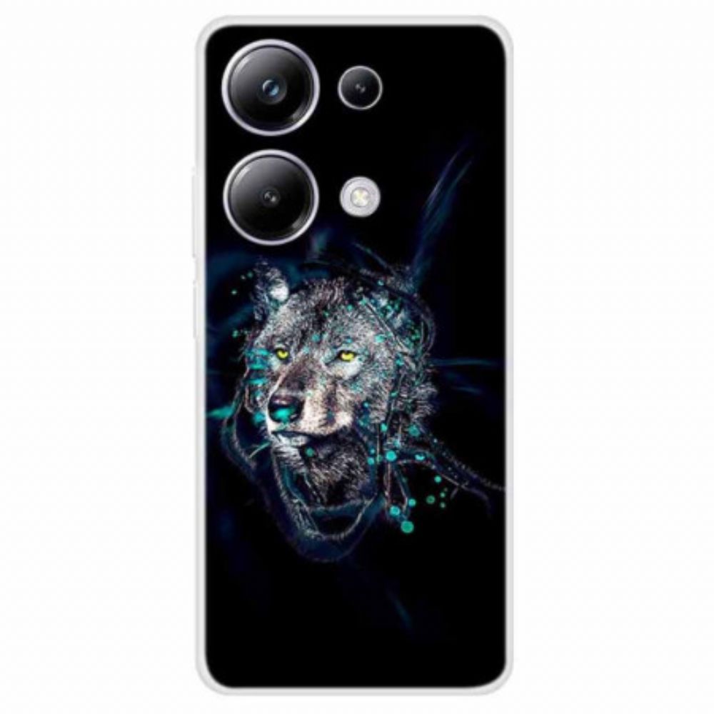 Hoesje Xiaomi Redmi Note 13 Pro 4g Wolfafdruk Bescherming Hoesje