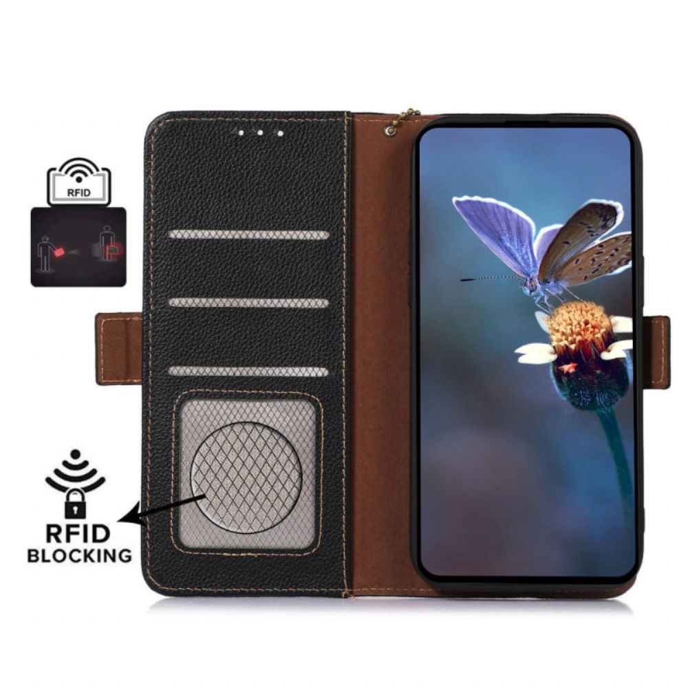 Leren Hoesje Voor Xiaomi Redmi Note 13 Pro 4g Litchi Lederen Rfid-technologie