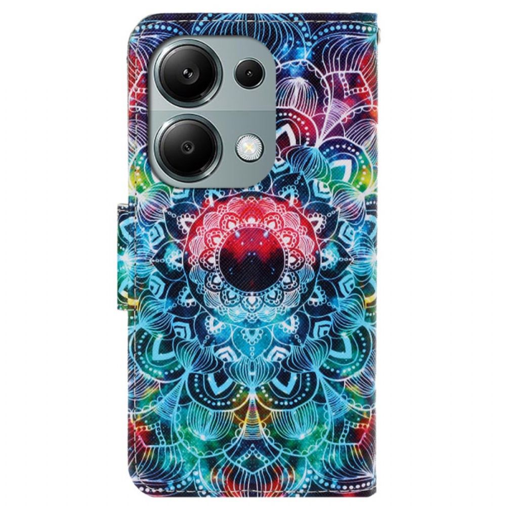 Leren Hoesje Voor Xiaomi Redmi Note 13 Pro 4g Mandala Met Bandje