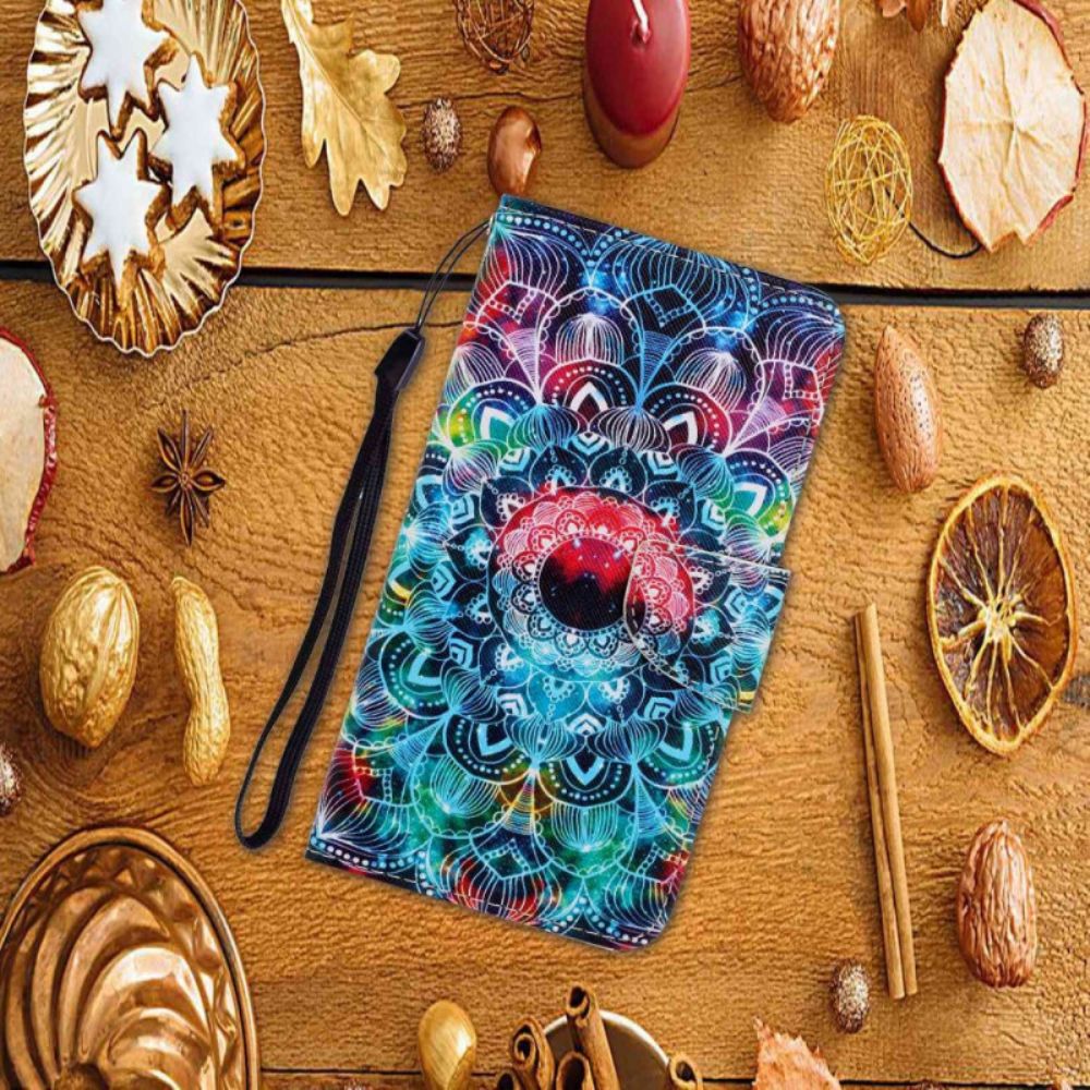 Leren Hoesje Voor Xiaomi Redmi Note 13 Pro 4g Mandala Met Bandje