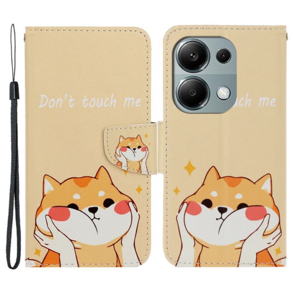 Leren Hoesje Xiaomi Redmi Note 13 Pro 4g Akita-patroon Met Riem Bescherming Hoesje