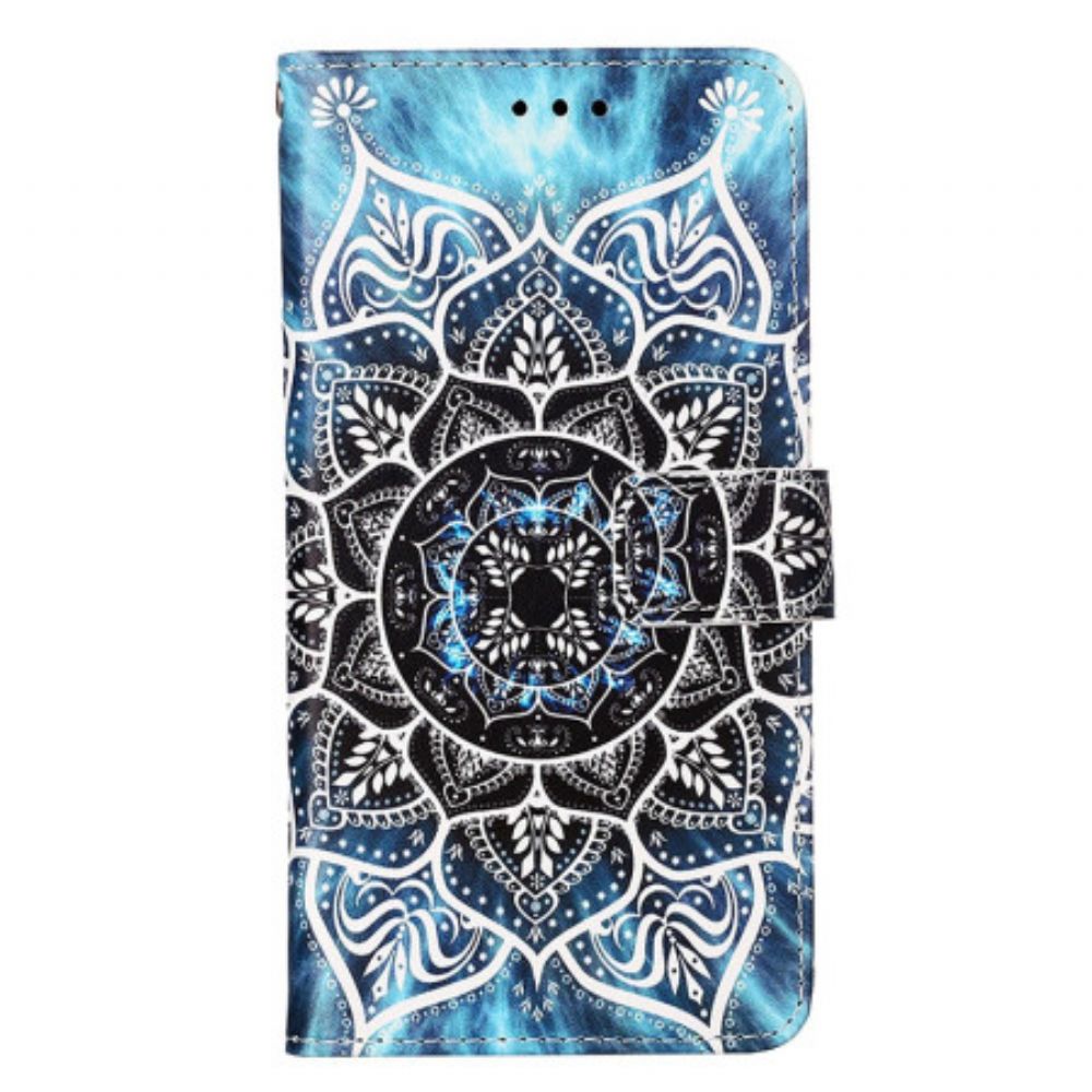 Leren Hoesje Xiaomi Redmi Note 13 Pro 4g Bloemenmandala Met Bandje