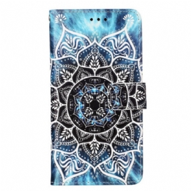 Leren Hoesje Xiaomi Redmi Note 13 Pro 4g Bloemenmandala Met Bandje