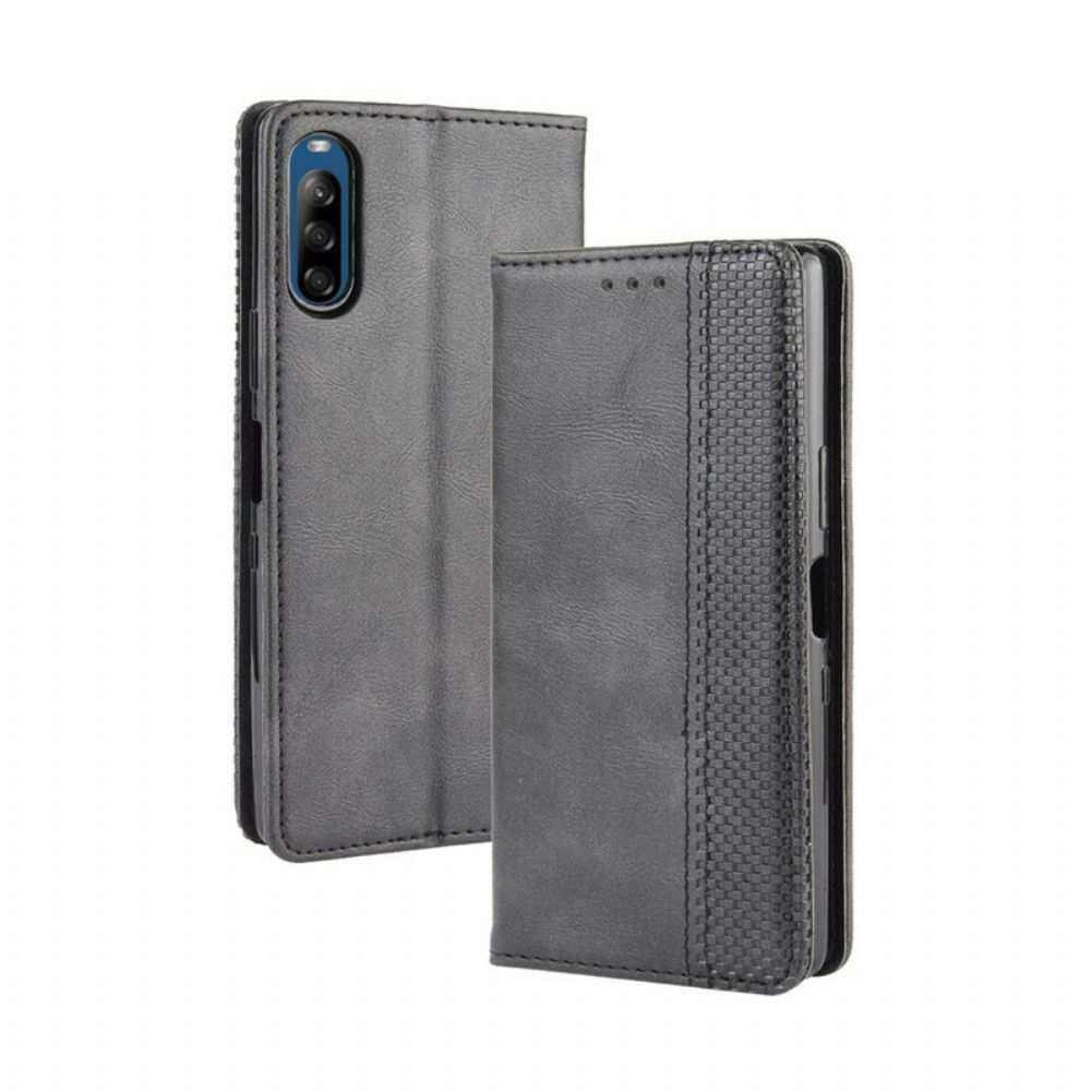 Bescherming Hoesje voor Sony Xperia L4 Folio-hoesje Vintage Gestileerd Leereffect