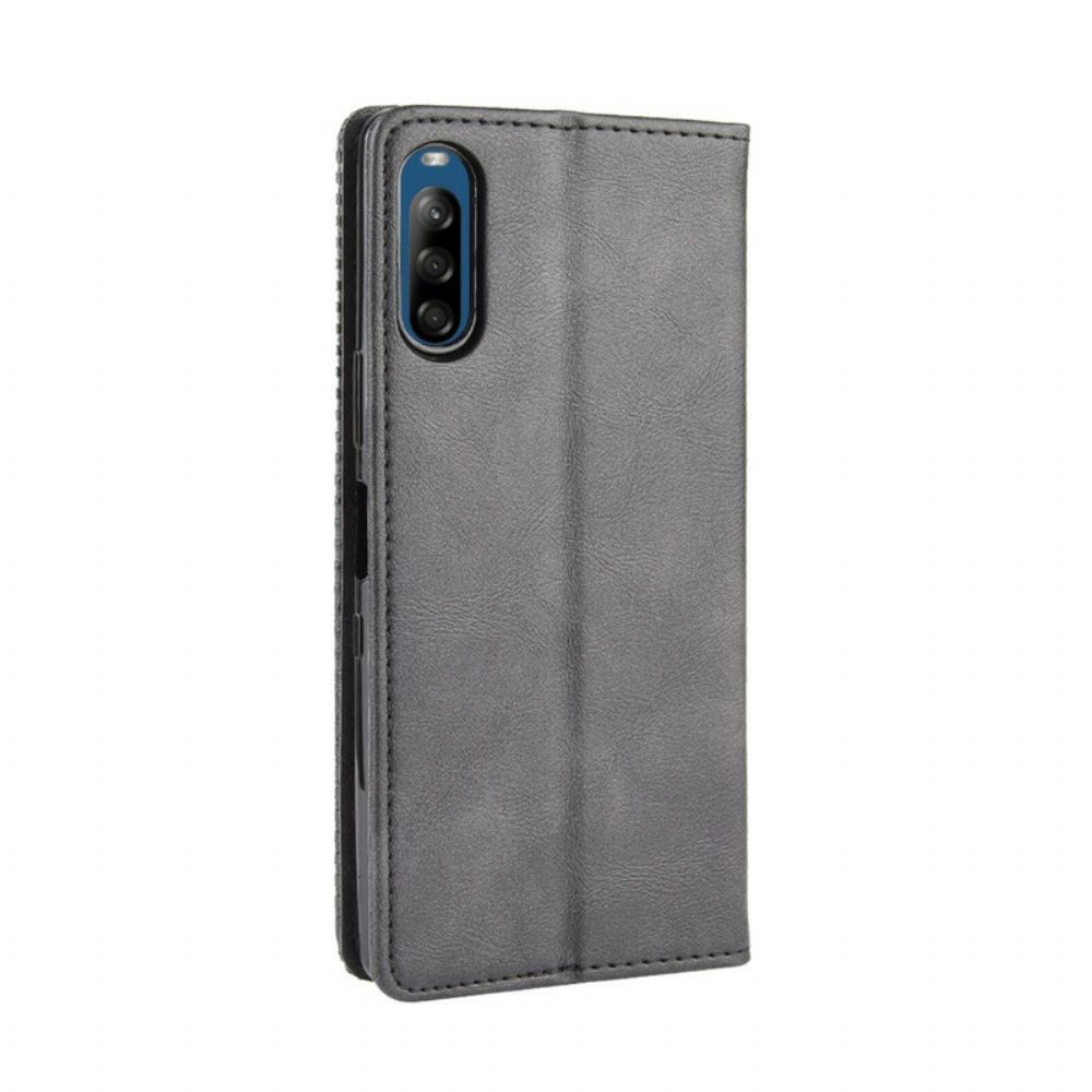 Bescherming Hoesje voor Sony Xperia L4 Folio-hoesje Vintage Gestileerd Leereffect