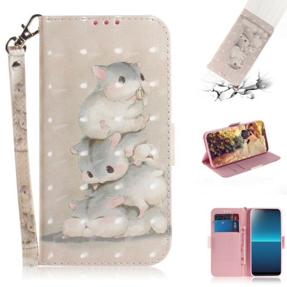 Folio-hoesje voor Sony Xperia L4 Met Ketting Thong Hamsters