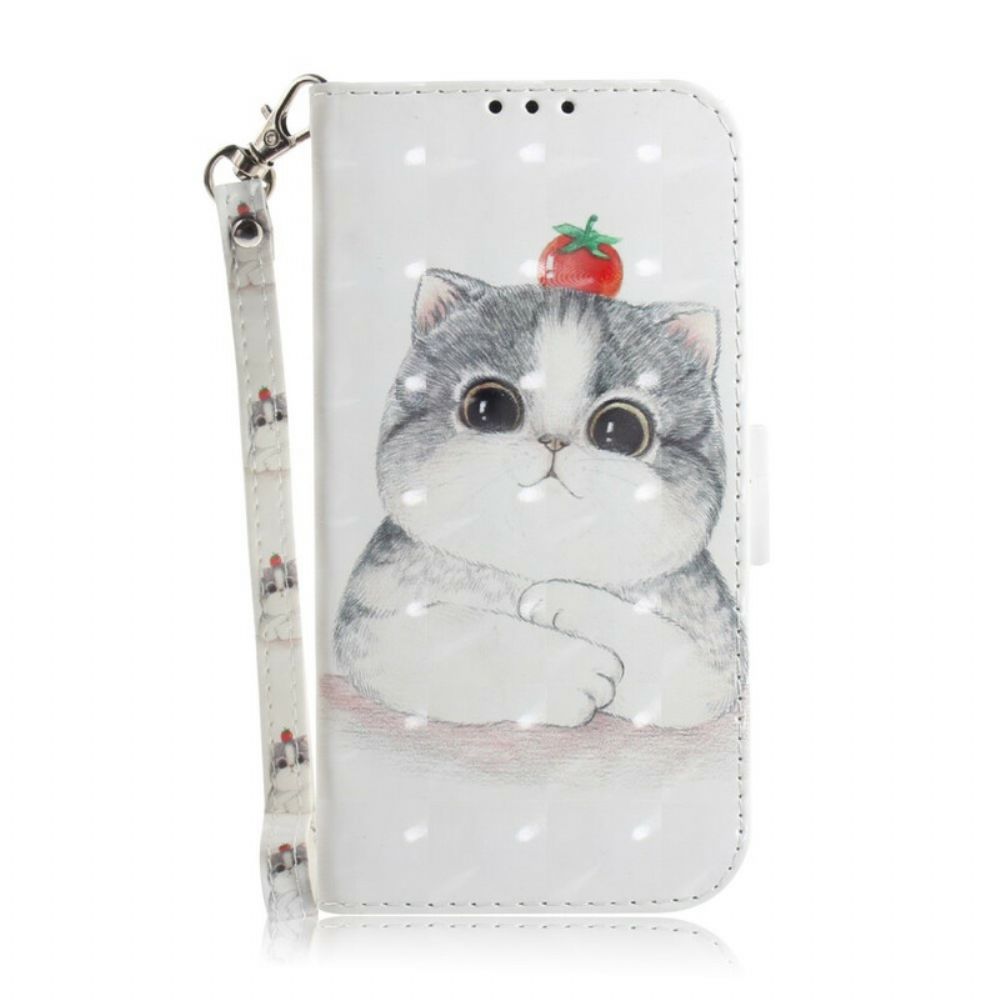 Folio-hoesje voor Sony Xperia L4 Met Ketting Tomaat Op De String Cat