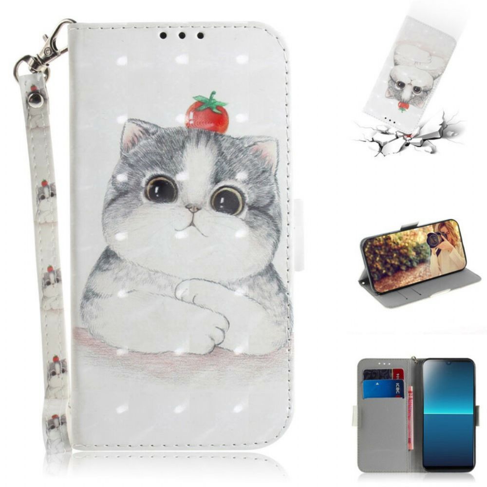 Folio-hoesje voor Sony Xperia L4 Met Ketting Tomaat Op De String Cat