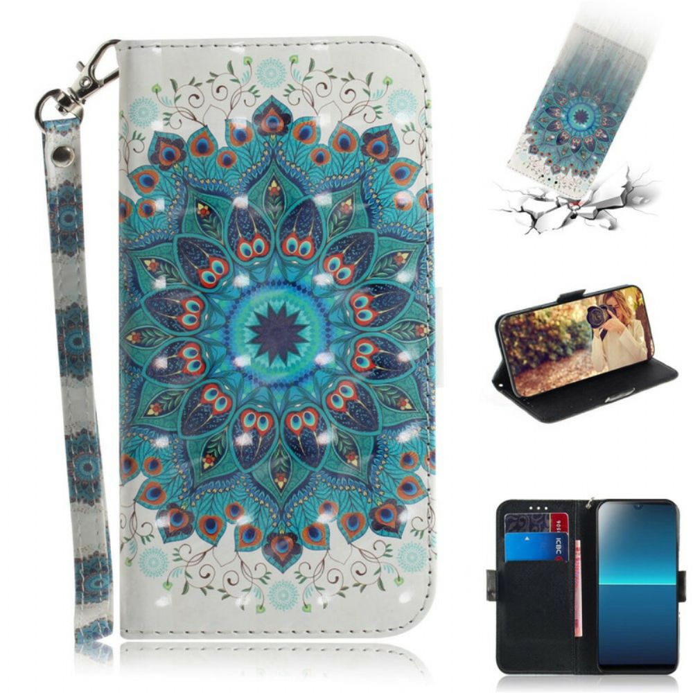 Leren Hoesje voor Sony Xperia L4 Met Ketting Meesterlijke Mandala Met Bandjes