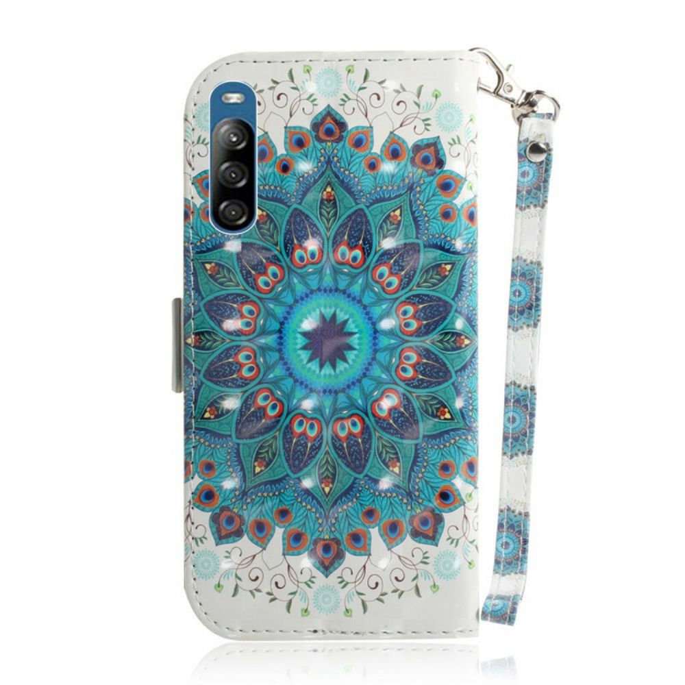 Leren Hoesje voor Sony Xperia L4 Met Ketting Meesterlijke Mandala Met Bandjes