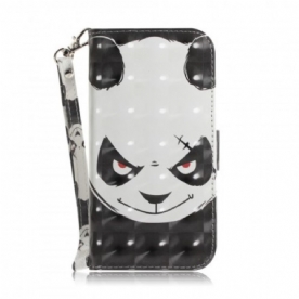 Folio-hoesje voor Sony Xperia 10 Met Ketting Boze Panda Met Riem