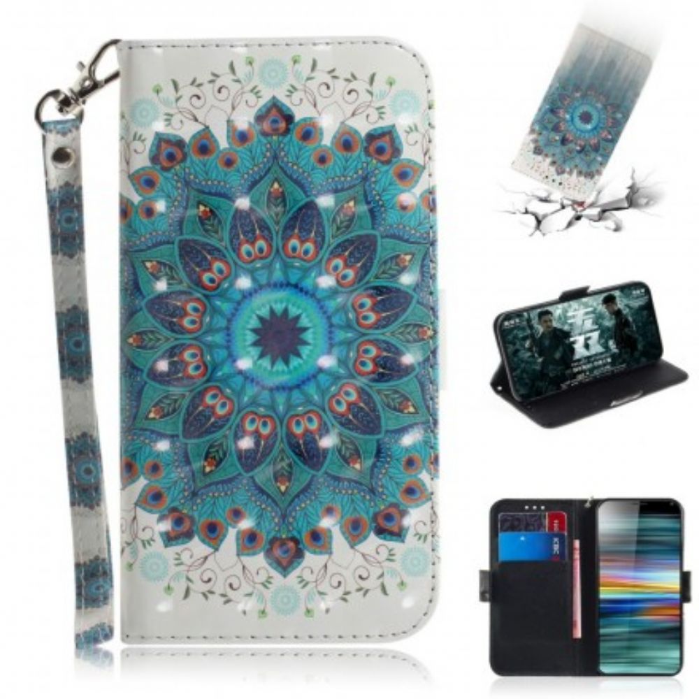 Folio-hoesje voor Sony Xperia 10 Met Ketting Meesterlijke Mandala Met Bandjes