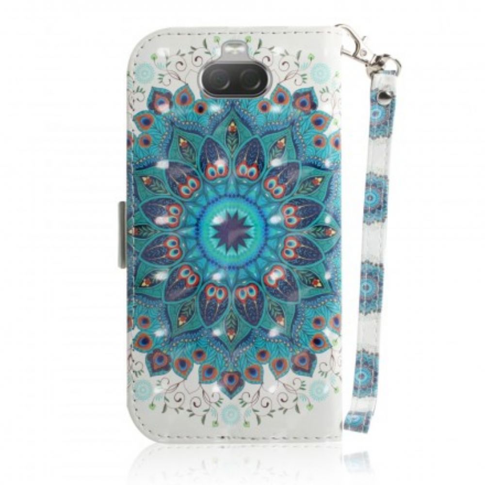 Folio-hoesje voor Sony Xperia 10 Met Ketting Meesterlijke Mandala Met Bandjes