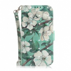 Folio-hoesje voor Sony Xperia 10 Met Ketting Thong Bloementak