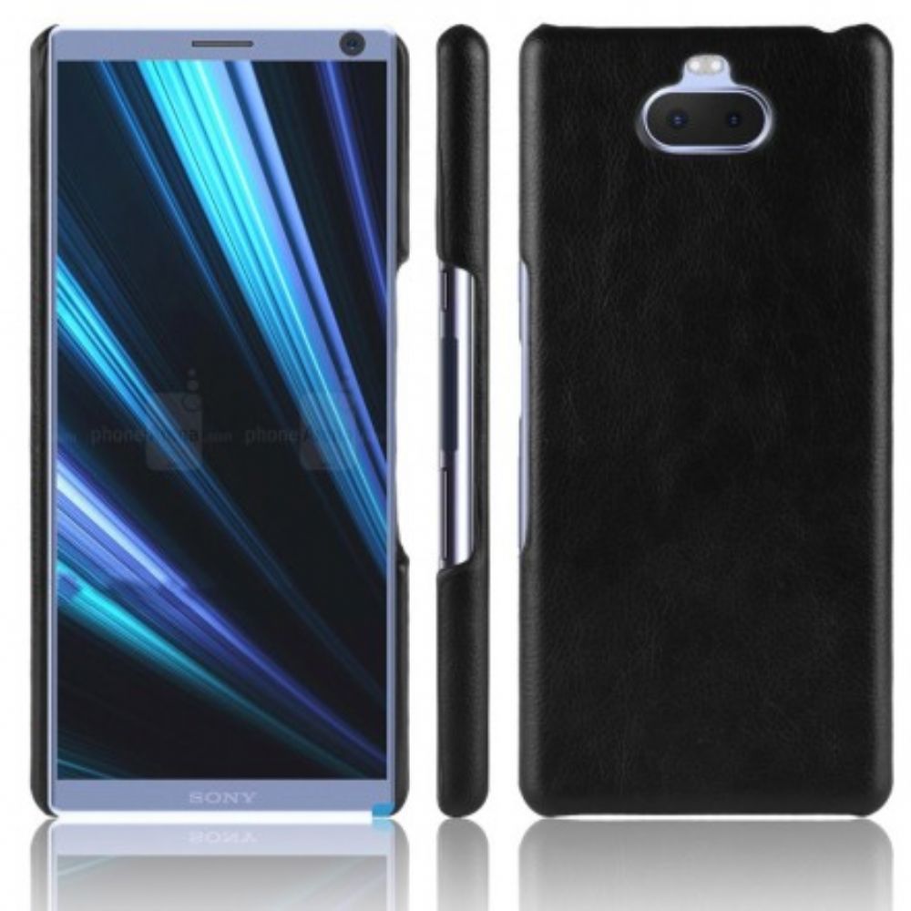 Hoesje voor Sony Xperia 10 Prestaties Litchi Leder Effect