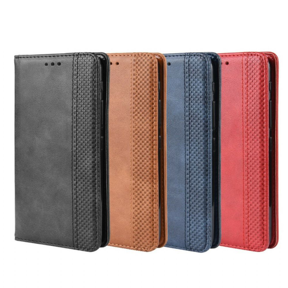 Bescherming Hoesje voor Asus ZenFone 6 Folio-hoesje Vintage Gestileerd Leereffect