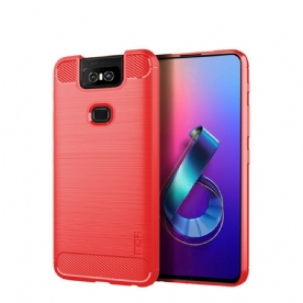 Hoesje voor Asus ZenFone 6 Mofi Geborstelde Koolstofvezel