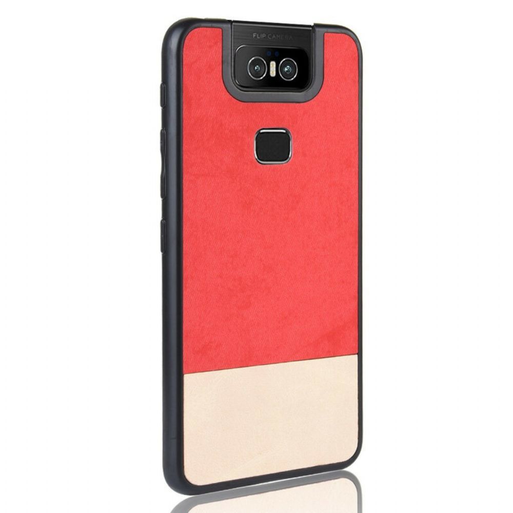 Hoesje voor Asus ZenFone 6 Tweekleurig Kunstleer