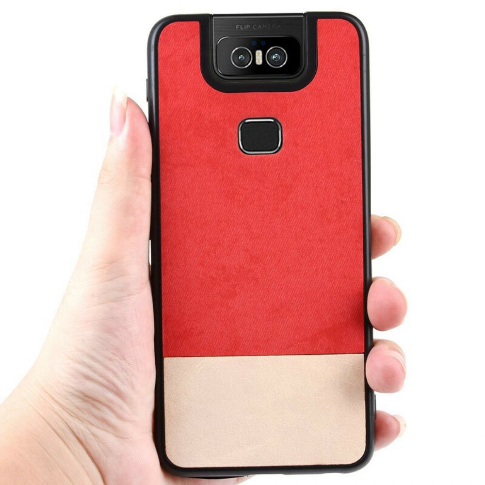 Hoesje voor Asus ZenFone 6 Tweekleurig Kunstleer