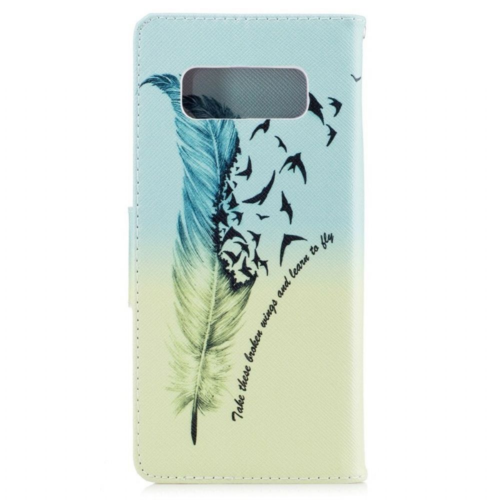 Flip Case voor Samsung Galaxy Note 8 Leren Vliegen