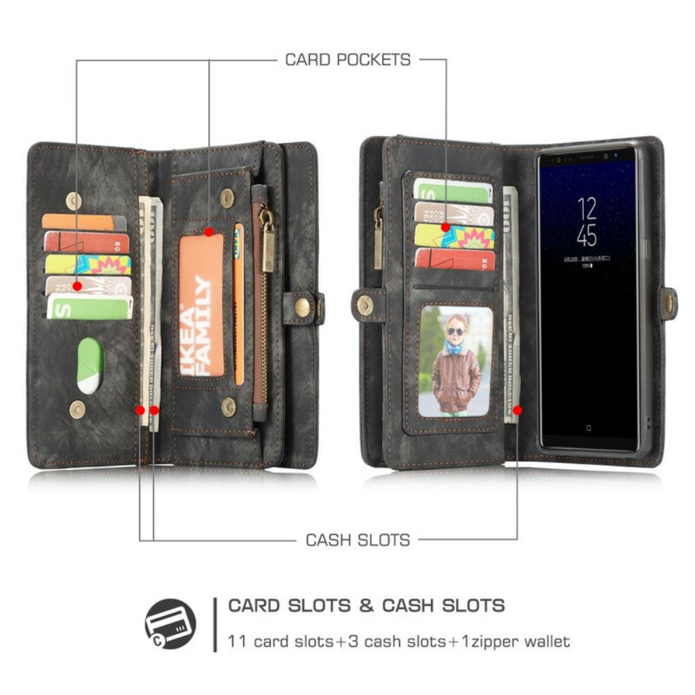 Folio-hoesje voor Samsung Galaxy Note 8 Caseme Vintage Leer