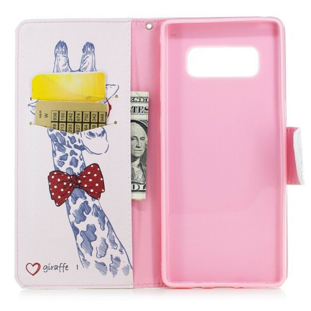 Folio-hoesje voor Samsung Galaxy Note 8 Nerdy Giraf