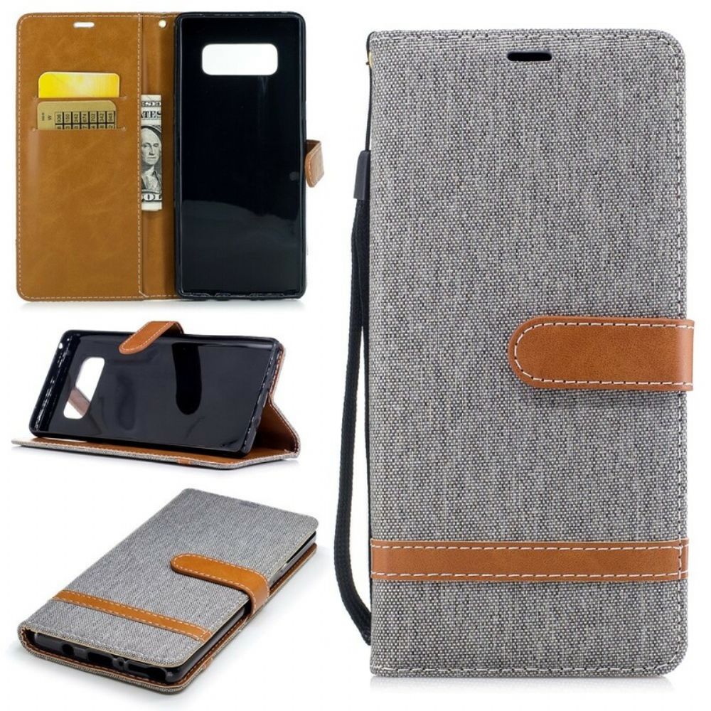 Folio-hoesje voor Samsung Galaxy Note 8 Stof En Leereffect