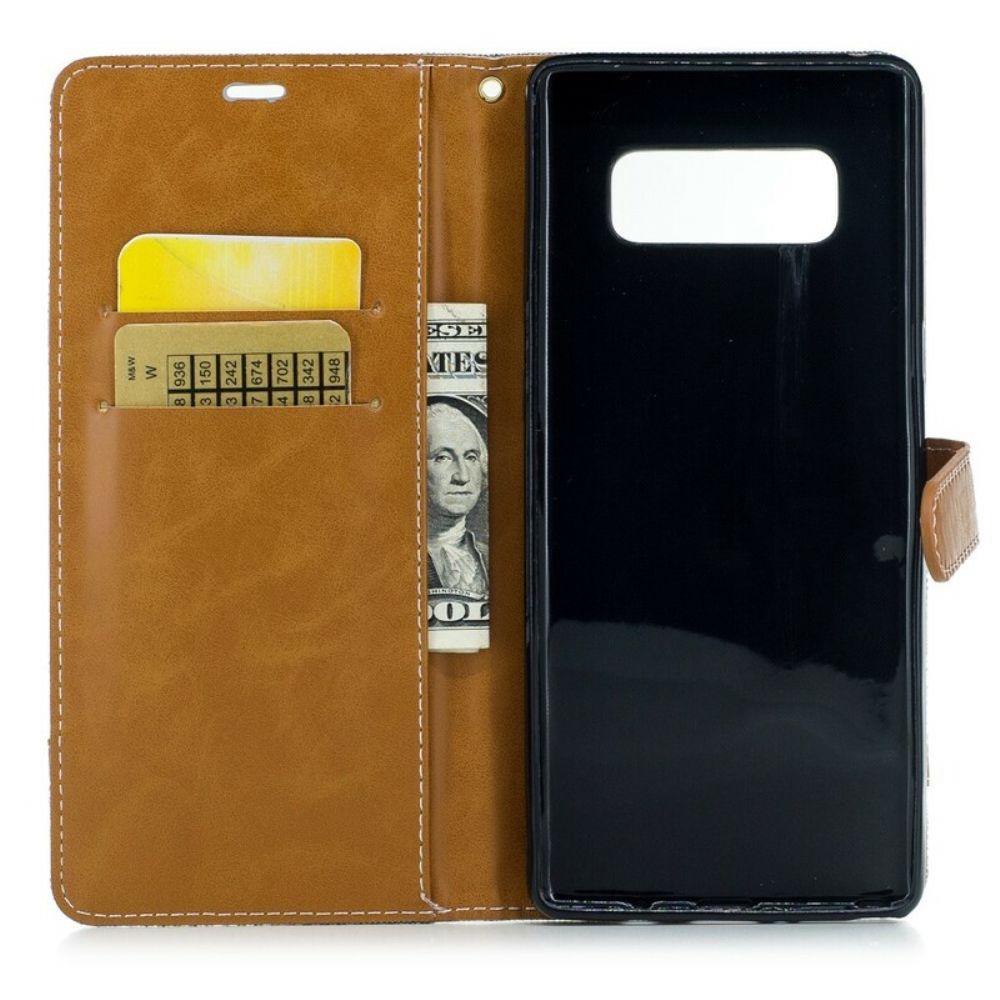 Folio-hoesje voor Samsung Galaxy Note 8 Stof En Leereffect