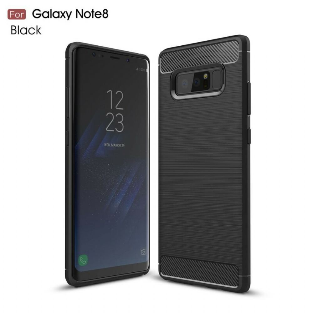 Hoesje voor Samsung Galaxy Note 8 Geborstelde Koolstofvezel