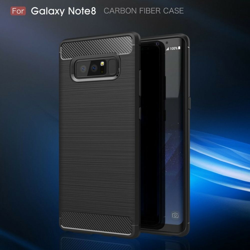 Hoesje voor Samsung Galaxy Note 8 Geborstelde Koolstofvezel