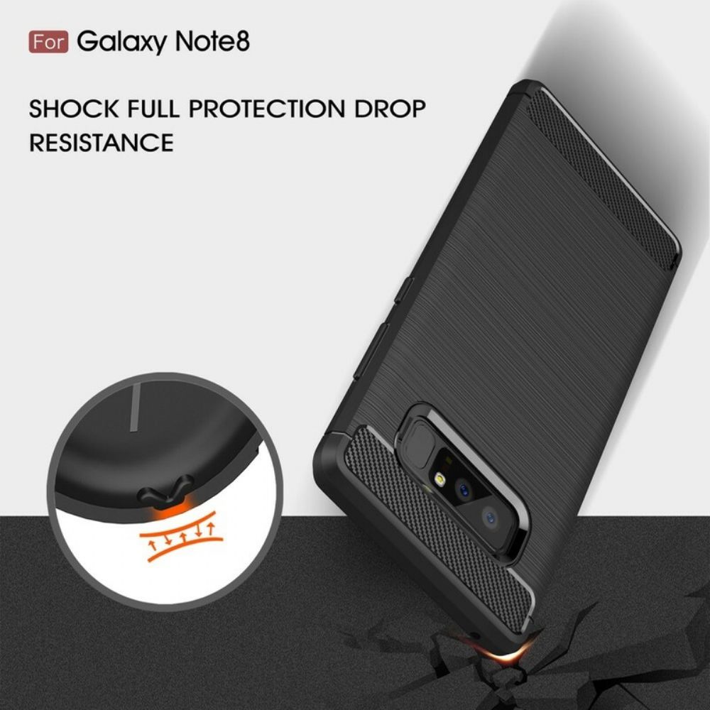 Hoesje voor Samsung Galaxy Note 8 Geborstelde Koolstofvezel