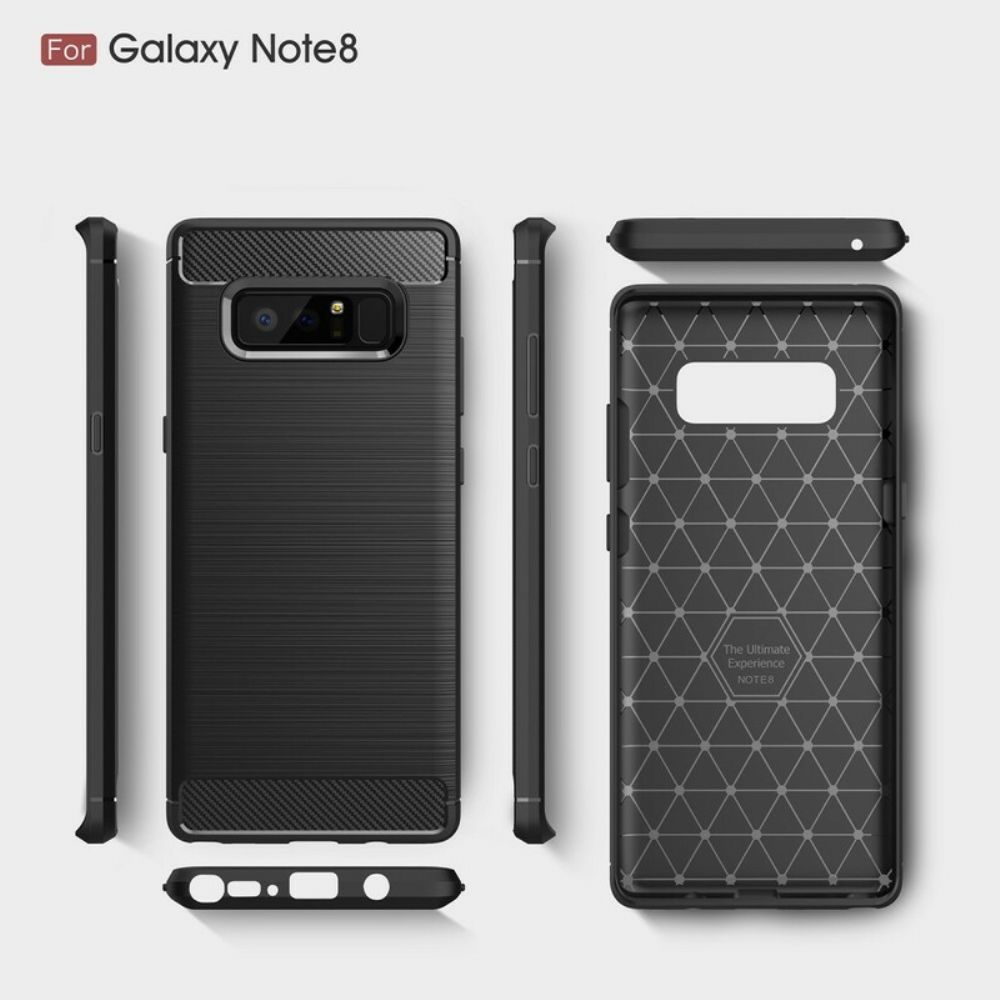 Hoesje voor Samsung Galaxy Note 8 Geborstelde Koolstofvezel