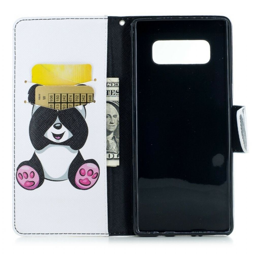 Leren Hoesje voor Samsung Galaxy Note 8 Pandaplezier