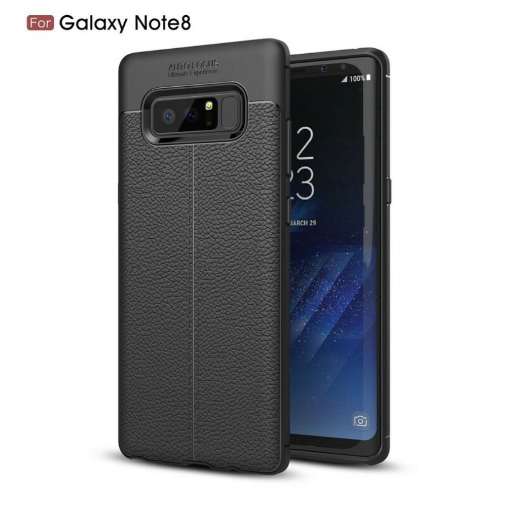 Telefoonhoesje voor Samsung Galaxy Note 8 Dubbele Lijn Litchi Leder Effect