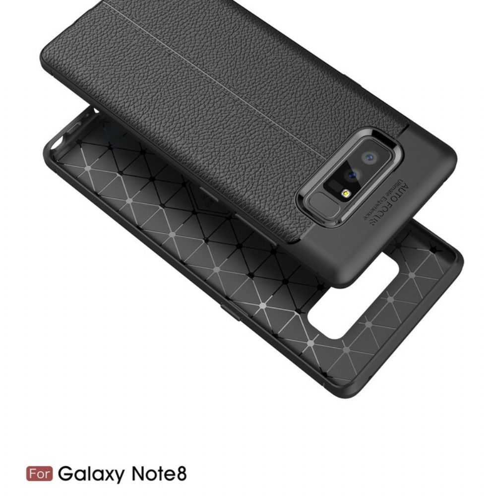 Telefoonhoesje voor Samsung Galaxy Note 8 Dubbele Lijn Litchi Leder Effect