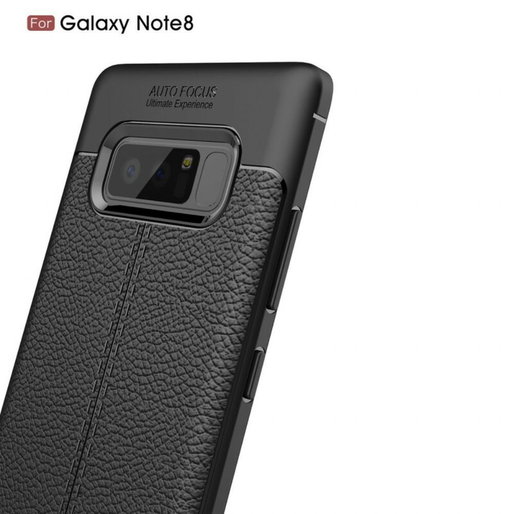 Telefoonhoesje voor Samsung Galaxy Note 8 Dubbele Lijn Litchi Leder Effect