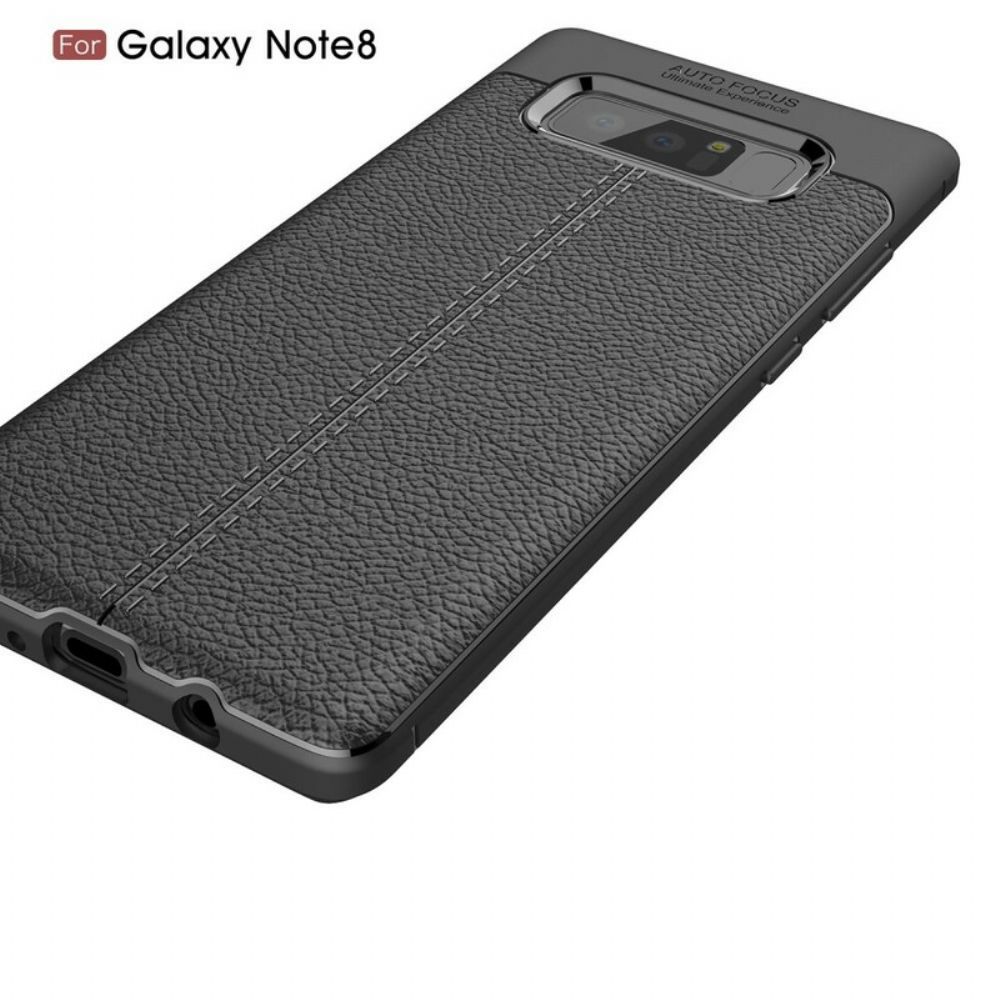 Telefoonhoesje voor Samsung Galaxy Note 8 Dubbele Lijn Litchi Leder Effect